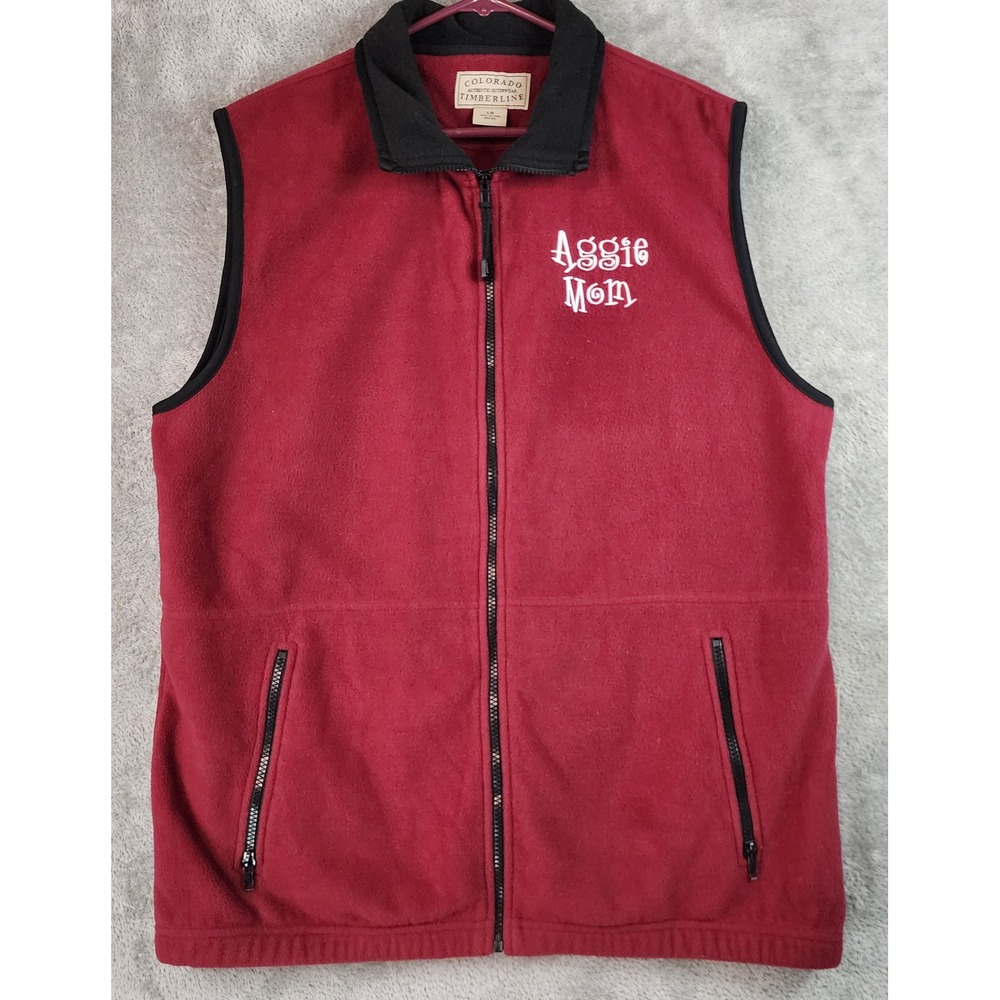 Colorado Timberline Fleece Vest Womens Large‎ Burgundy Aggie Mom Casual  Preppy